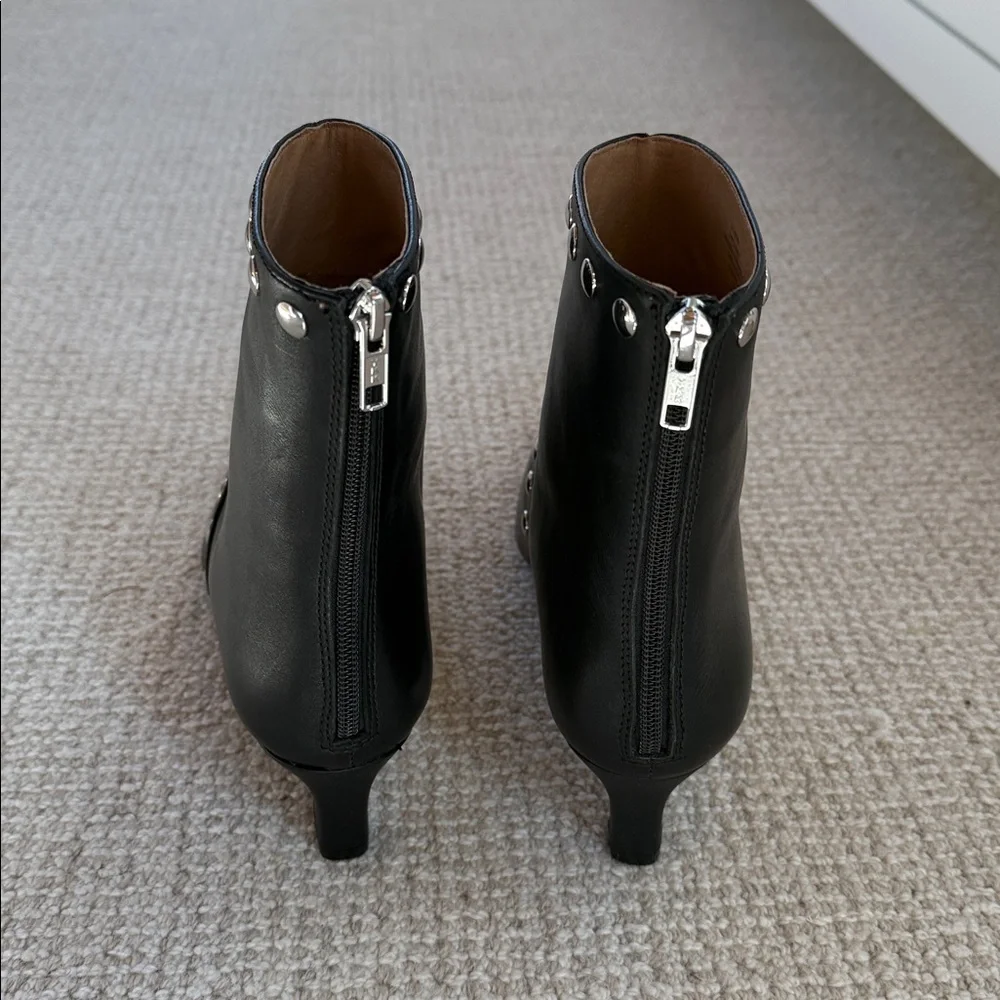 Madewell Black Studded Leather Ankle Boots - Picture 3 of 7